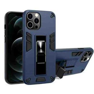For iPhone 12 / 12 Pro 2 in 1 PC + TPU Shockproof Protective Case with Invisible Holder(Royal Blue)