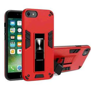 For iPhone SE 2022 / SE 2020 / 8 / 7 2 in 1 PC + TPU Shockproof Protective Case with Invisible Holder(Red)
