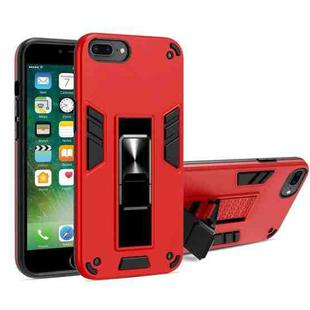 2 in 1 PC + TPU Shockproof Protective Case with Invisible Holder For iPhone 8 Plus & 7 Plus(Red)
