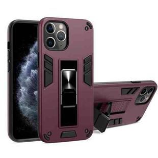 For iPhone 11 Pro 2 in 1 PC + TPU Shockproof Protective Case with Invisible Holder (Wine Red)