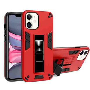 For iPhone 11 2 in 1 PC + TPU Shockproof Protective Case with Invisible Holder (Red)