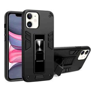 For iPhone 11 2 in 1 PC + TPU Shockproof Protective Case with Invisible Holder (Black)