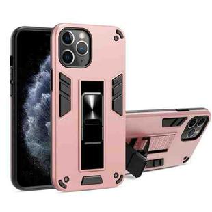 For iPhone 11 Pro Max 2 in 1 PC + TPU Shockproof Protective Case with Invisible Holder (Rose Gold)