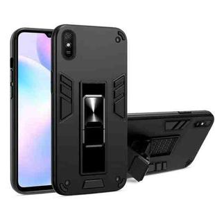 For Xiaomi Redmi 9A 2 in 1 PC + TPU Shockproof Protective Case with Invisible Holder(Black)