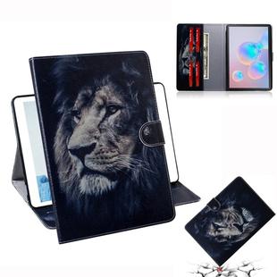 For Galaxy Tab S6 T860 / T865 3D Colored Drawing Horizontal Flip Leather Case with Holder & Card Slots & Wallet(Lion)