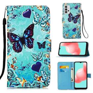 For Samsung Galaxy A32 5G 3D Painting Horizontal Flip Leather Case with Holder & Card Slot & Lanyard(Butterfly)