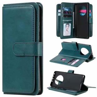 For Huawei Mate 40 Multifunctional Magnetic Copper Buckle Horizontal Flip Solid Color Leather Case with 10 Card Slots & Wallet & Holder & Photo Frame(Dark Green)