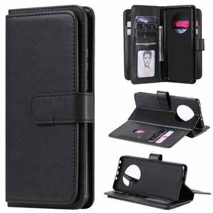 For Huawei Mate 40 Multifunctional Magnetic Copper Buckle Horizontal Flip Solid Color Leather Case with 10 Card Slots & Wallet & Holder & Photo Frame(Black)