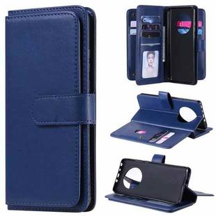 For Huawei Mate 40 Multifunctional Magnetic Copper Buckle Horizontal Flip Solid Color Leather Case with 10 Card Slots & Wallet & Holder & Photo Frame(Dark Blue)