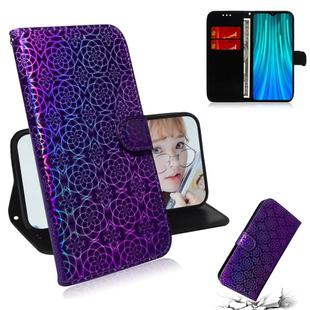 For Xiaomi Redmi Note 8 Pro Solid Color Colorful Magnetic Buckle Horizontal Flip PU Leather Case with Holder & Card Slots & Wallet & Lanyard(Purple)