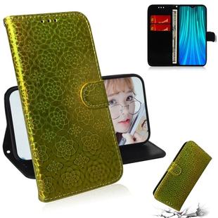 For Xiaomi Redmi Note 8 Pro Solid Color Colorful Magnetic Buckle Horizontal Flip PU Leather Case with Holder & Card Slots & Wallet & Lanyard(Gold)