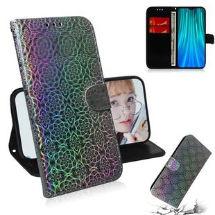 For Xiaomi Redmi Note 8 Pro Solid Color Colorful Magnetic Buckle Horizontal Flip PU Leather Case with Holder & Card Slots & Wallet & Lanyard(Silver)