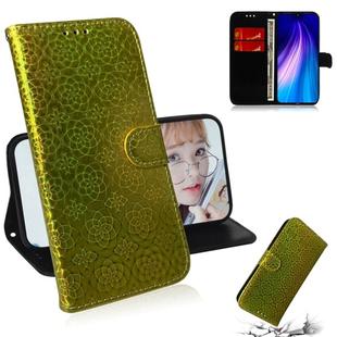 For Xiaomi Redmi Note 8 Solid Color Colorful Magnetic Buckle Horizontal Flip PU Leather Case with Holder & Card Slots & Wallet & Lanyard(Gold)