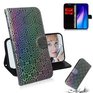 For Xiaomi Redmi Note 8 Solid Color Colorful Magnetic Buckle Horizontal Flip PU Leather Case with Holder & Card Slots & Wallet & Lanyard(Silver)