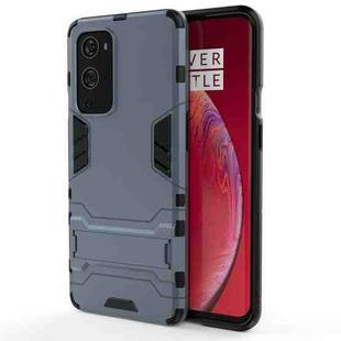 For OnePlus 9 Pro PC + TPU Shockproof Protective Case with Holder(Navy Blue)