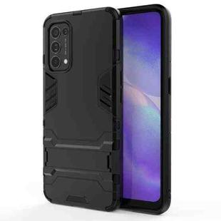 For OPPO Reno5 PC + TPU Shockproof Protective Case with Holder(Black)