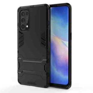 For OPPO Reno5 Pro PC + TPU Shockproof Protective Case with Holder(Black)