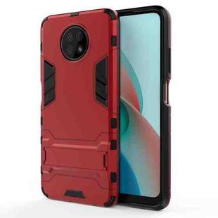 For Xiaomi Redmi Note 9 5G PC + TPU Shockproof Protective Case with Holder(Red)