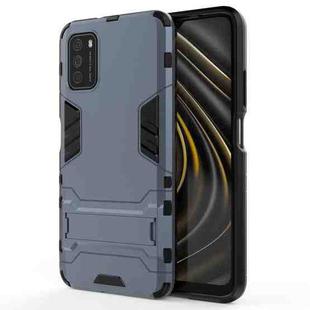 For Xiaomi Poco M3 PC + TPU Shockproof Protective Case with Holder(Navy Blue)