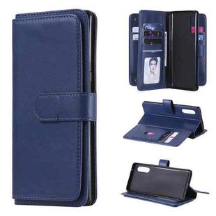 For LG Velvet / G9 Multifunctional Magnetic Copper Buckle Horizontal Flip Solid Color Leather Case with 10 Card Slots & Wallet & Holder & Photo Frame(Dark Blue)
