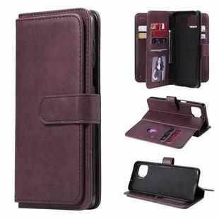 For Motorola Moto G 5G Plus Multifunctional Magnetic Copper Buckle Horizontal Flip Solid Color Leather Case with 10 Card Slots & Wallet & Holder & Photo Frame(Wine Red)