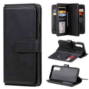 For Oneplus Nord Multifunctional Magnetic Copper Buckle Horizontal Flip Solid Color Leather Case with 10 Card Slots & Wallet & Holder & Photo Frame(Black)