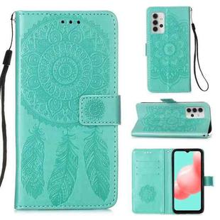 For Samsung Galaxy A32 5G Dream Catcher Printing Horizontal Flip Leather Case with Holder & Card Slots & Wallet & Lanyard(Green)