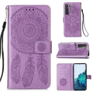 For Samsung Galaxy S21+ 5G Dream Catcher Printing Horizontal Flip Leather Case with Holder & Card Slots & Wallet & Lanyard(Purple)