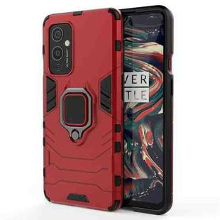 For OnePlus 9 PC + TPU Shockproof Protective Case with Magnetic Ring Holder(Red)