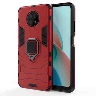 For Xiaomi Redmi Note 9 5G PC + TPU Shockproof Protective Case with Magnetic Ring Holder(Red)