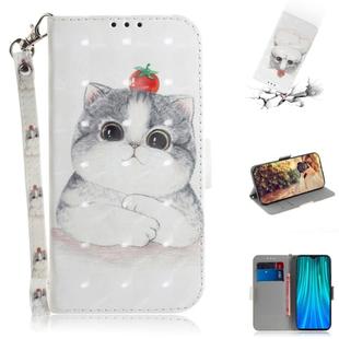 For Xiaomi Redmi Note 8 Pro 3D Colored Drawing Horizontal Flip Leather Case with Holder & Card Slot & Wallet & Lanyard(Cute Cat)