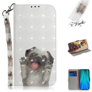 For Xiaomi Redmi Note 8 Pro 3D Colored Drawing Horizontal Flip Leather Case with Holder & Card Slot & Wallet & Lanyard(Pug)