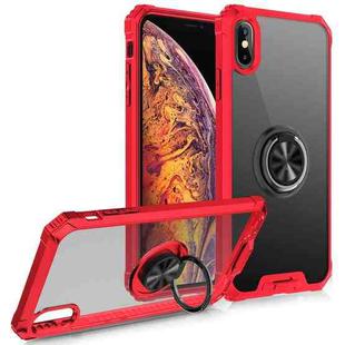 Armor Ring PC + TPU Magnetic Shockproof Protective Case For iPhone XS / X(Red)