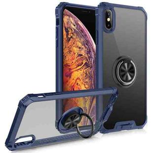 Armor Ring PC + TPU Magnetic Shockproof Protective Case For iPhone XS / X(Blue)