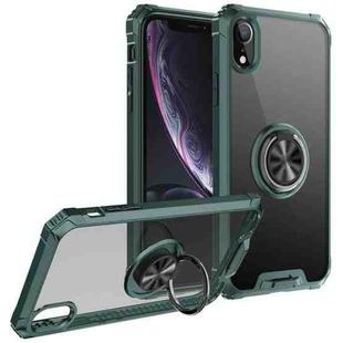Armor Ring PC + TPU Magnetic Shockproof Protective Case For iPhone XR(Dark Green)