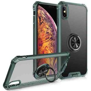 Armor Ring PC + TPU Magnetic Shockproof Protective Case For iPhone XS Max(Dark Green)