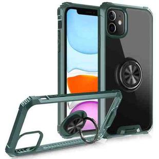 Armor Ring PC + TPU Magnetic Shockproof Protective Case For iPhone 11(Dark Green)