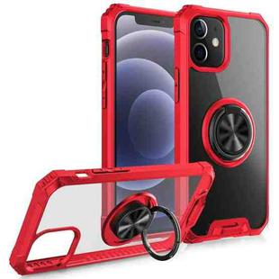 Armor Ring PC + TPU Magnetic Shockproof Protective Case For iPhone 12 mini(Red)