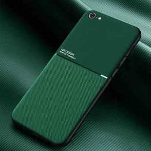 Classic Tilt Strip Grain Magnetic Shockproof PC + TPU Case For iPhone 6 Plus(Green)