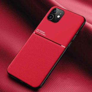 For iPhone 12 mini Classic Tilt Strip Grain Magnetic Shockproof PC + TPU Case (Red)