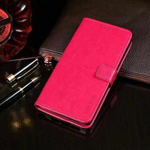 For Alcatel 1B 2020 idewei Crazy Horse Texture Horizontal Flip Leather Case with Holder & Card Slots & Wallet(Rose Red)