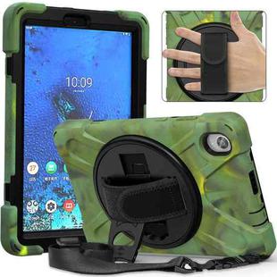 For Lenovo Tab M8 (2020) TB-8705F 8.0 inch Shockproof Colorful Silicone + PC Protective Case with Holder & Shoulder Strap & Hand Strap(Camouflage)