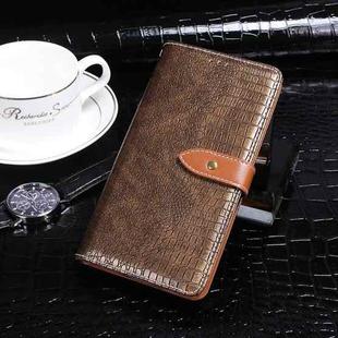 For OPPO Reno5 Pro 5G idewei Crocodile Texture Horizontal Flip Leather Case with Holder & Card Slots & Wallet(Ebony Gold)