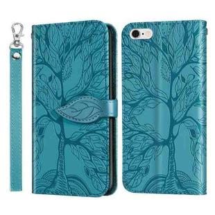 Life of Tree Embossing Pattern Horizontal Flip Leather Case with Holder & Card Slot & Wallet & Photo Frame & Lanyard For iPhone 6 & 6s(Lake Blue)