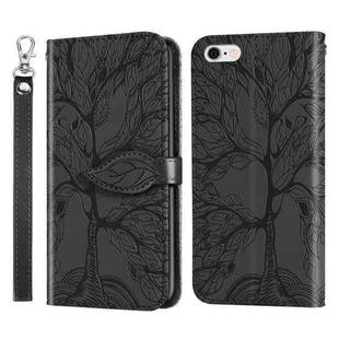 Life of Tree Embossing Pattern Horizontal Flip Leather Case with Holder & Card Slot & Wallet & Photo Frame & Lanyard For iPhone 6 & 6s(Black)