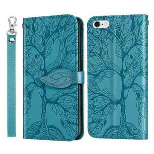 Life of Tree Embossing Pattern Horizontal Flip Leather Case with Holder & Card Slot & Wallet & Photo Frame & Lanyard For iPhone 6 Plus & 6s Plus(Lake Blue)