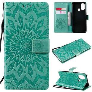 For OnePlus Nord N100 Sun Embossing Pattern Horizontal Flip Leather Case with Card Slot & Holder & Wallet & Lanyard(Green)