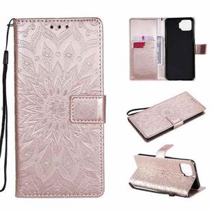 For OPPO F17 / A73 Sun Embossing Pattern Horizontal Flip Leather Case with Card Slot & Holder & Wallet & Lanyard(Rose Gold)