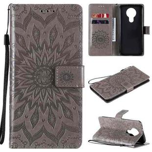 For Nokia 3.4 Sun Embossing Pattern Horizontal Flip Leather Case with Card Slot & Holder & Wallet & Lanyard(Grey)