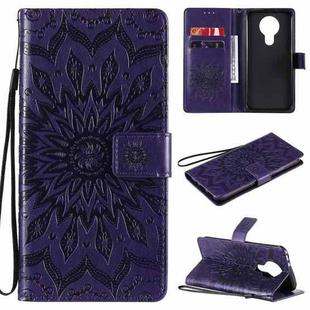 For Nokia 3.4 Sun Embossing Pattern Horizontal Flip Leather Case with Card Slot & Holder & Wallet & Lanyard(Purple)